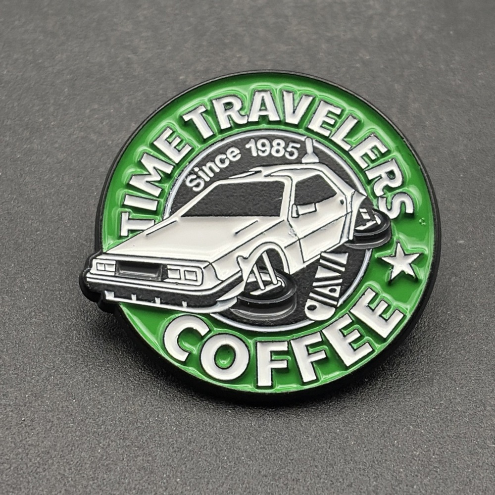 Back To The Future Delorean Outatime Glitter Lapel Hat Pin